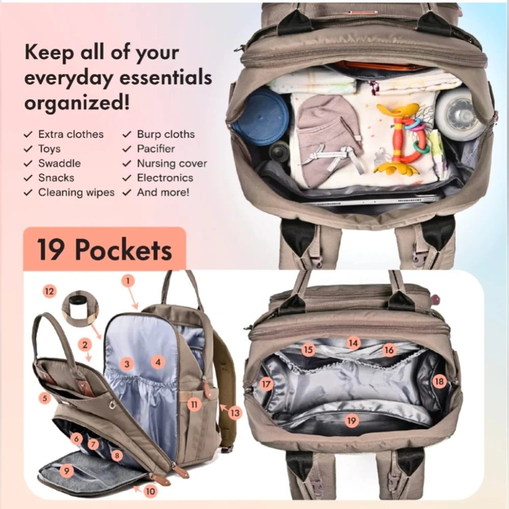 Elegant Quilted Brown Baby Bag‎